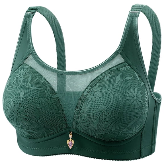 Y-Sunset T-Shirt Bras for Women Push Up Comfy Support Bra for Work Solid Color Wireless Bra,40B,Green
