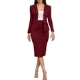 thumbnail image 1 of Y-Sunset Women's 2 Piece Business Suit Set, Peplum Blazer + Bodycon Pencil Skirt, Formal Office Wear for Work, Business & Professional Occasions(Red/XL), 1 of 7