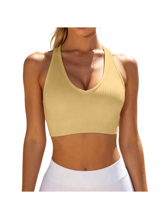Women's Sleeveless Scoop Neck Tank Top Tunic, Ribbed Bodycon Short Tank Tops for Layering, Casual Daily Wear, Workout & Summer(Khaki/L)