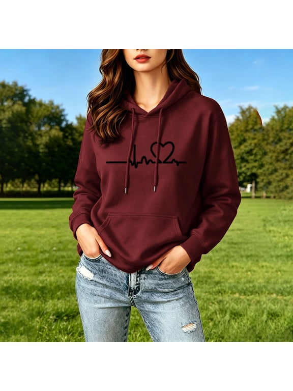 Womens Plus Size Shirts Pullover T Shirts Hooded Long Sleeve Comfy Tops for Juniors,L,