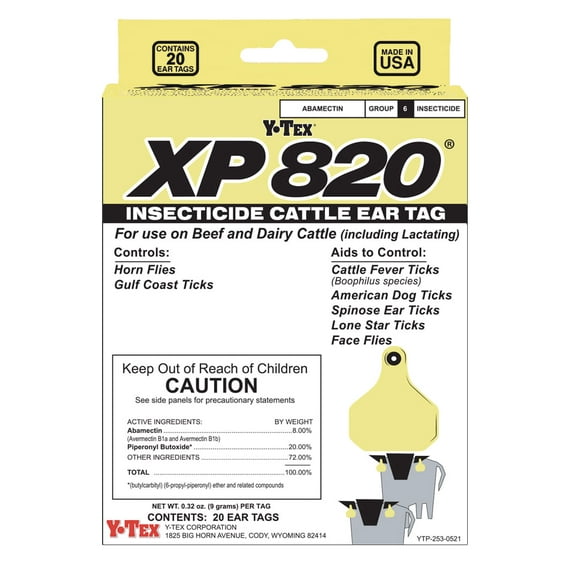 Y-Tex 1613000 XP820 Insecticide Tag- 20 Pack
