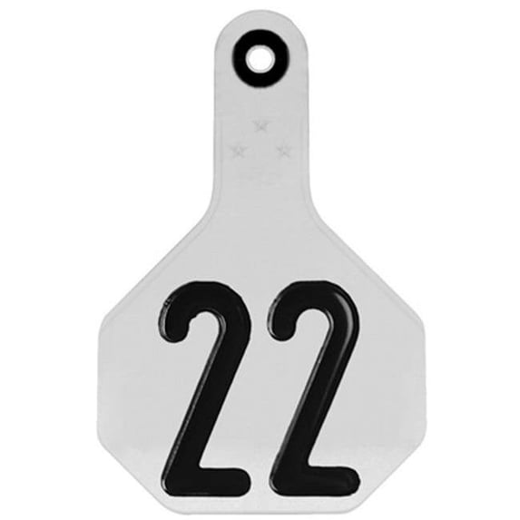Y-Tex 7700001 3 Star Numbered Tag - Medium- White