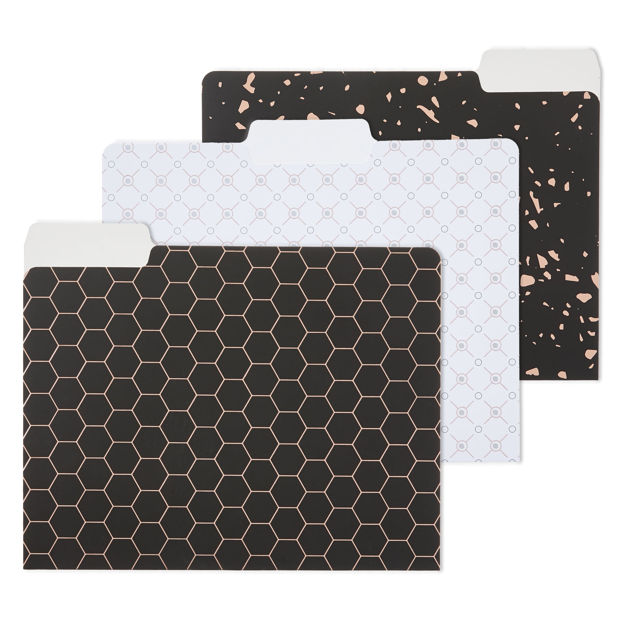 Y YOMA 12 Pack Rose Gold File Folders Letter Size Decorative File