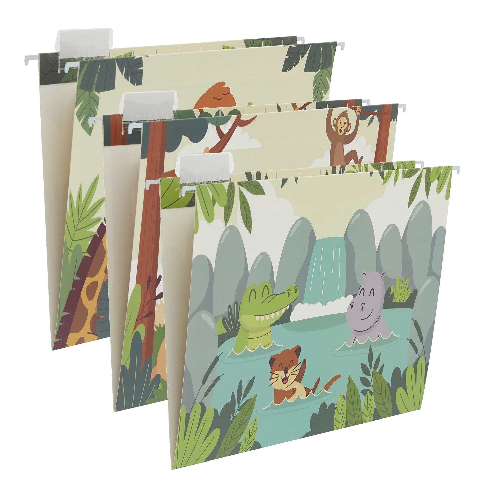 Y YOMA 6 Pack Decorative Hanging File Folders Letter Size, Cute Animal, with 1/5-Cut Tabs