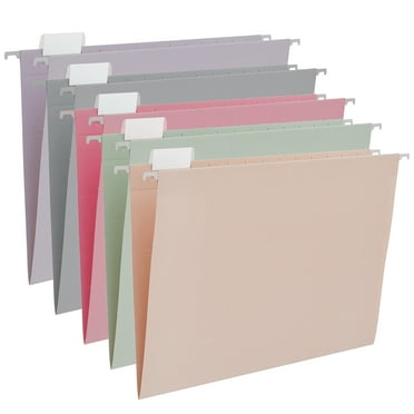 Y YOMA Legal Size - 25 Pack Colored Hanging File Folders Decorative Hanging Folder Cute Pretty File Folder for Filing Cabinet Office Home with 1/5-Cut Adjustable Tabs, Morandi Assorted Color