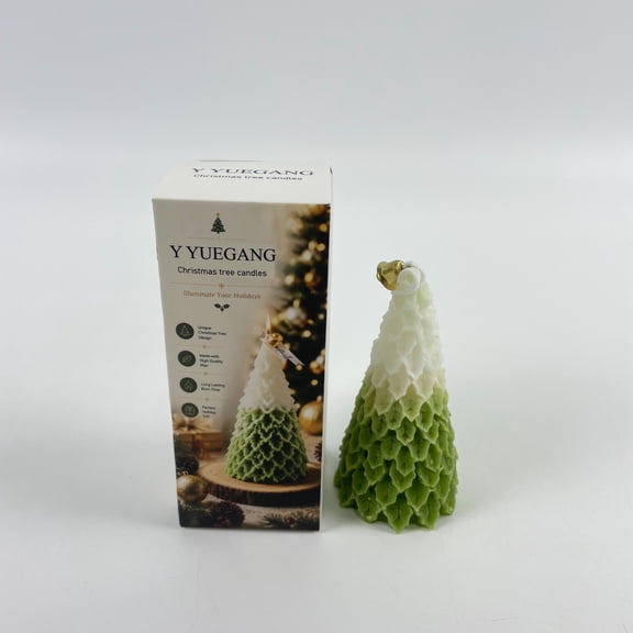Y YUEGANG Christmas tree candles,Christmas Tree Candle, Handmade Pine Tree Shaped Candle with Unique Layered Design, Decorative Holiday Candle for Christmas Home Decor, Festive Table Centerpiece