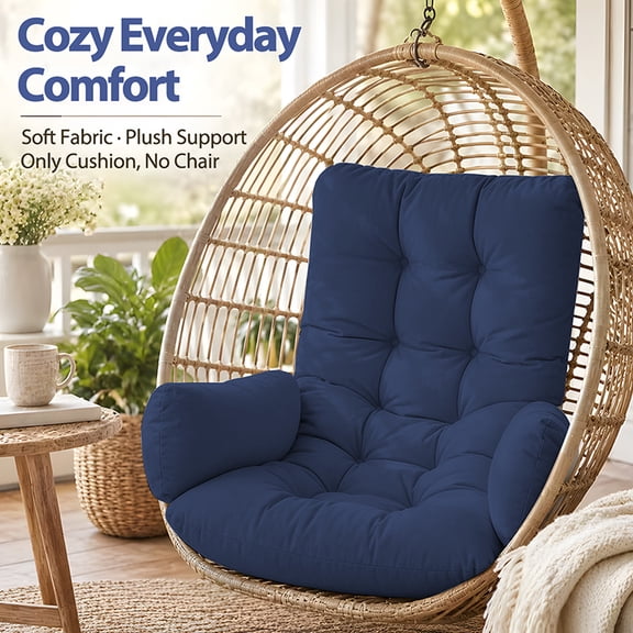 Y YUNHSOM Egg Chair Cushion, Thickened Replacement Basket Seat Cushion, High Elastic Filling, Wear-Resistant Breathable, Only Cushion for Indoor Outdoor Hanging Egg Chair