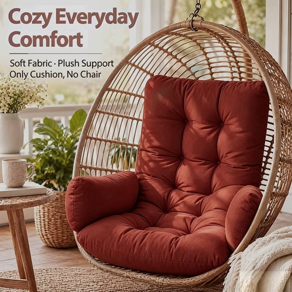 Y YUNHSOM Egg Chair Cushion, Thickened Replacement Basket Seat Cushion, High Elastic Filling, Wear-Resistant Breathable, Only Cushion for Indoor Outdoor Hanging Egg Chair
