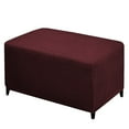 thumbnail image 1 of Y YUNHSOM Ottoman Cover, Stretch Rectangle Ottoman Slipcovers of Foot Stool for Living Room, Folding Storage Furniture Protector with Elastic Bottom, Machine Washable(Red, XS), 1 of 9