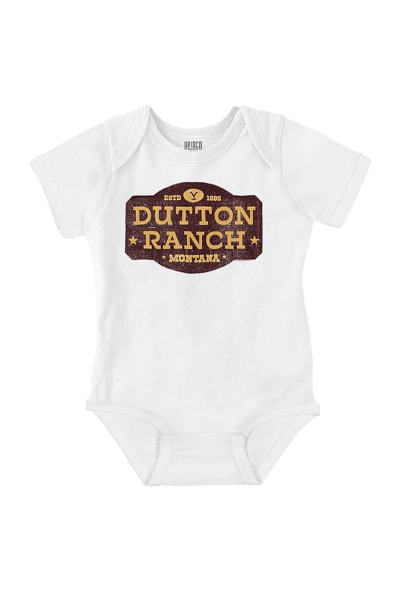 Y Yellowstone Dutton Ranch Montana Romper Boys or Girls Infant Baby Brisco Brands NB