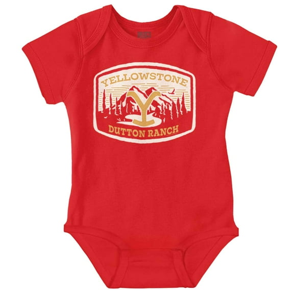 Y Yellowstone Dutton Ranch Mountains Romper Boys or Girls Infant Baby Brisco Brands 6M
