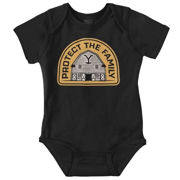 Y Yellowstone Protect the Family Barn Romper Boys or Girls Infant Baby Brisco Brands NB