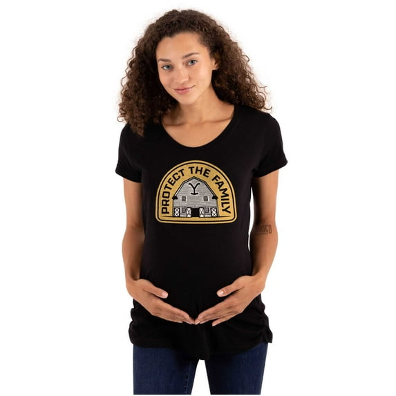 Y Yellowstone Protect the Family Barn Women's Maternity T Shirt Tee Brisco Brands S