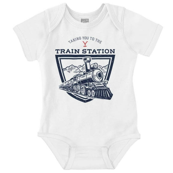 Y Yellowstone Ranch Train Station Romper Boys or Girls Infant Baby Brisco Brands NB