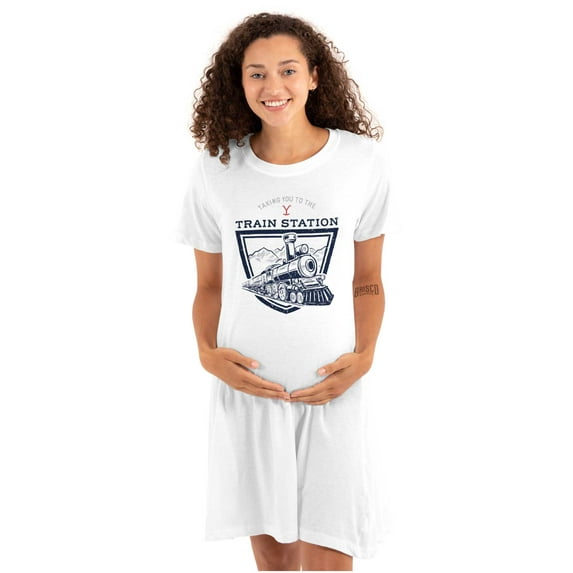 Y Yellowstone Ranch Train Station Women's Maternity Dress Brisco Brands M