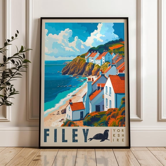 Y Yorkshire Travel Poster: United Kingdom Coastal Art Print