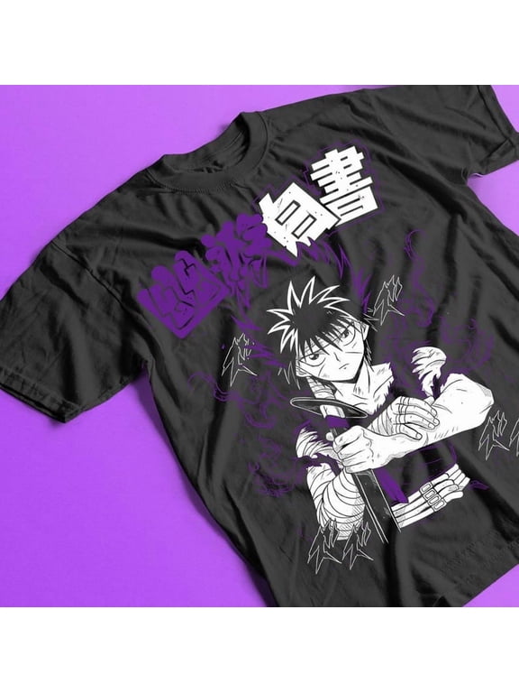 Y Yu Yu Hakusho T-shirt Kuwabara Kurama Yusuke Hiel Anime Manga Black Shirt