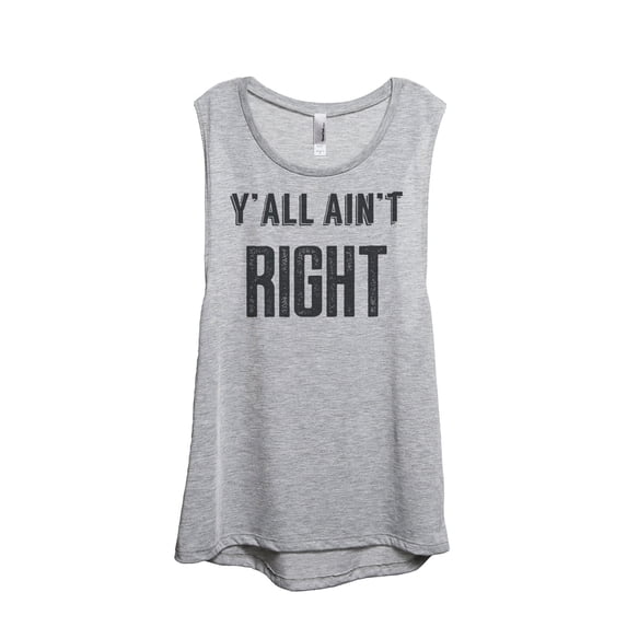 Y'all Ain't Right Women's Fashion Sleeveless Muscle Workout Yoga Tank Top Sport Grey X-Large