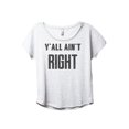 thumbnail image 1 of Y'all Ain't Right Women's Fashion Slouchy Dolman T-Shirt Tee Heather White 2X-Large, 1 of 3