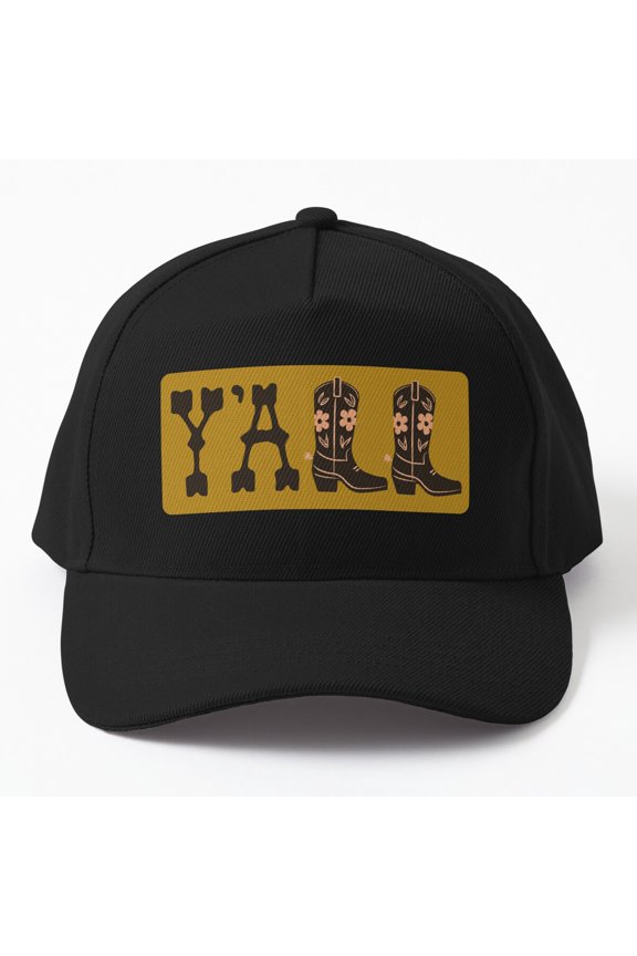 Y'all Baseball Hat, Southern Greeting Statement Graphic Design, Classic Cap