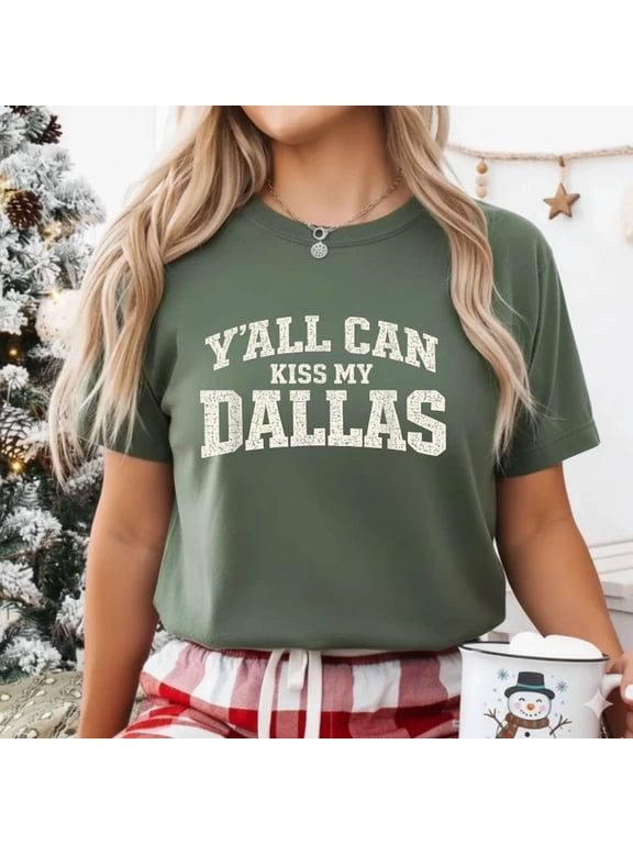 Y'all Can Kiss My Dallas Texas Southern Retro Graphic Design For Everyday Style T-Shirt, Size S-5XL
