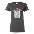 thumbnail image 1 of Y'all Is Not Word It's A Word Southern Artsy Jar with Flowers Pop Culture Womens Graphic T-Shirt, Charcoal, Medium, 1 of 3
