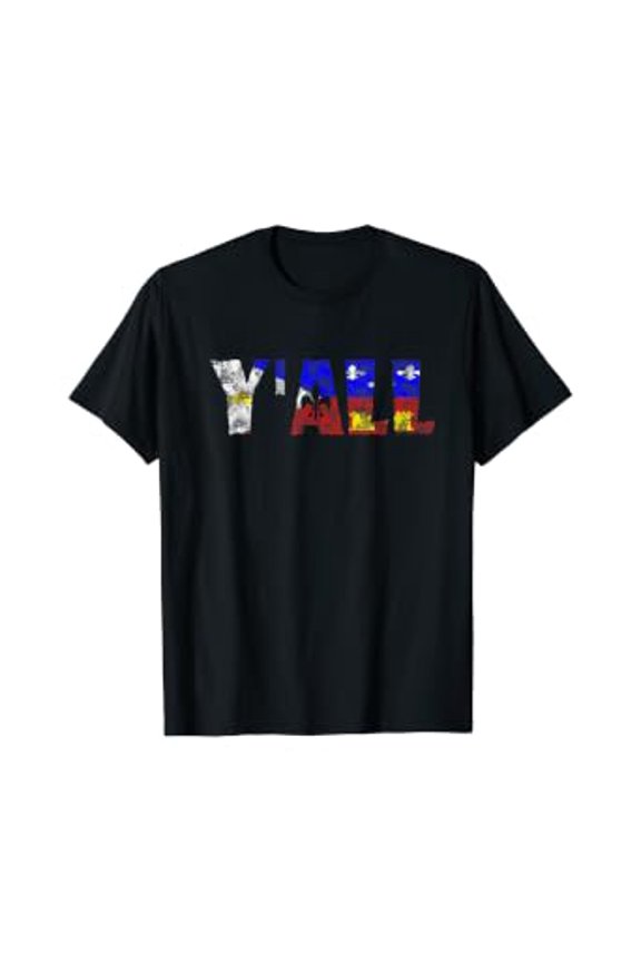 Y'all Louisiana Symbol Fleur Cajun Acadian Flag T-Shirt