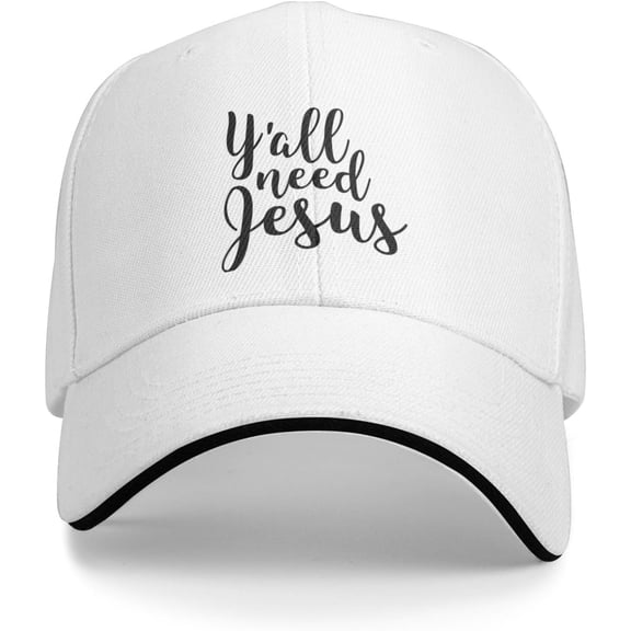 Y'all Need Jesus Baseball Cap Men Trucker Hat Gift Women Dad Hat Sun Hat Adjustable Ponytail Hat Black