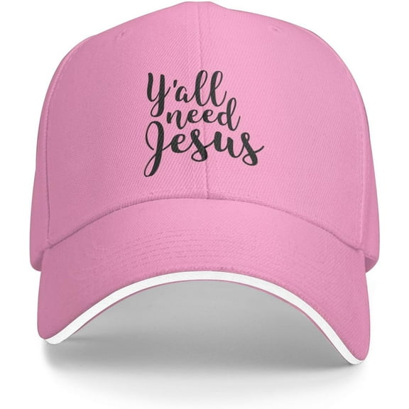 Y'all Need Jesus Baseball Cap Men Trucker Hat Gift Women Dad Hat Sun Hat Adjustable Ponytail Hat Black