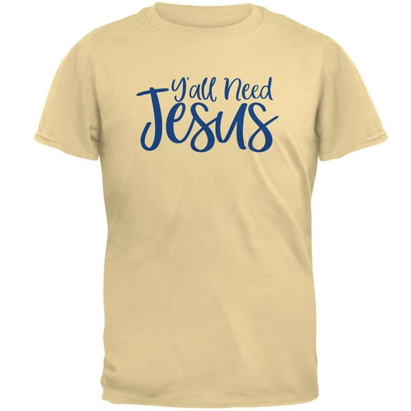 Y'all Need Jesus Mens T Shirt Yellow Haze SM