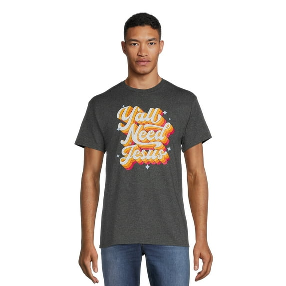 Y’all Retro Men's Graphic Tee with Short Sleeves, Sizes S-3XL