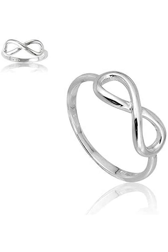 Infinity Band for Women, Figure Eight Design Ring, Size 8