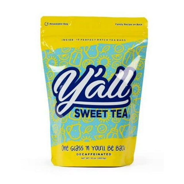 Y'all Sweet Tea Pack of 10 Perfect Batch Tea Bags One Gallon Size
