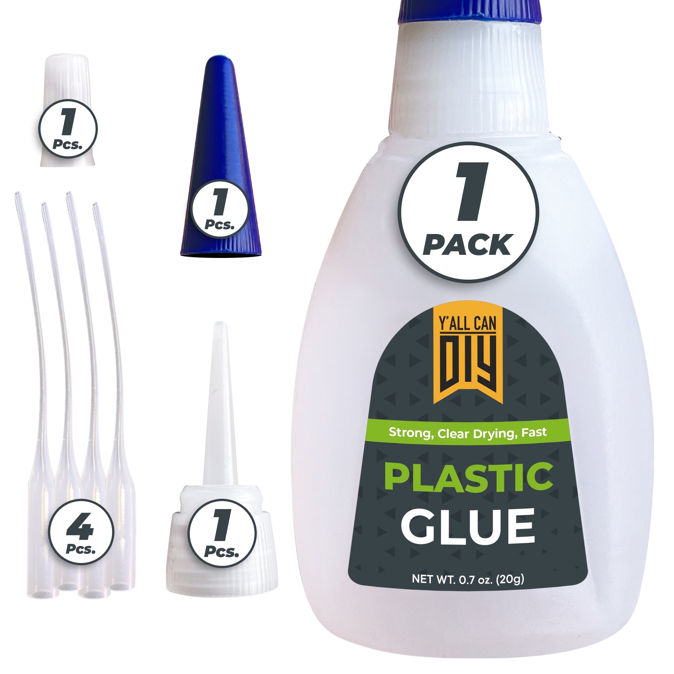 YallCanDiy Super Glue for Plastic, 20g (0.7 oz)  Heavy Duty Adhesive for Legos, Miniatures, 3D Printing, PLA, ABS, PVC, Toys, DIY & Car Repairs