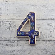 Y lmazel Large Ceramic Housewarming Sign, Address Plaque House Numbers Sign, Door Personalized Coloured Decorative, Hand Decoratede Gifts, Tulip Design, 12 * 9 cm