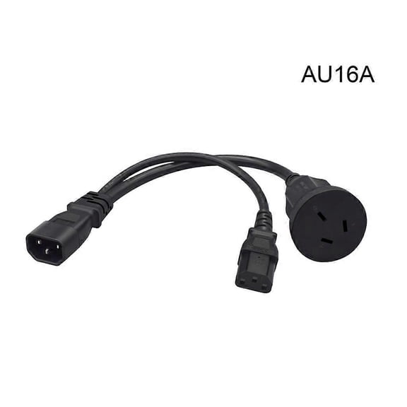 Y-type splitter adapter cable IEC320 C14 male to C13+AU10A/16A female power cord