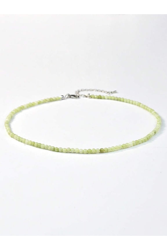 Y02 Olive Jade Olive Jade Olive Jade Beaded Choker Necklace Y02 -