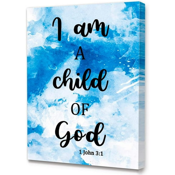 I Am A Child Of God Inspirational Canvas Wall Art,Bible Verses Christian Art Canvas Butterfly Prints Framed Wall Art Ready to Hang For Bedroom Office Apartment Room Room Wall Décor