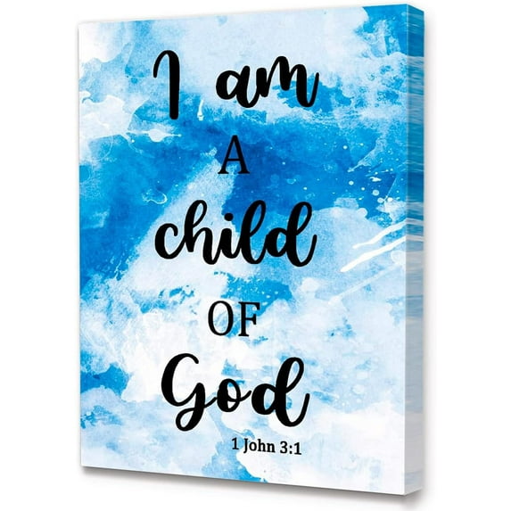 Y069 I Am A Child Of God Inspirational Canvas Wall Art,Bible Verses Christian Art Canvas Butterfly Prints Framed Wall Art Ready to Hang For Bedroom Office Apartment Room Room Wall Décor