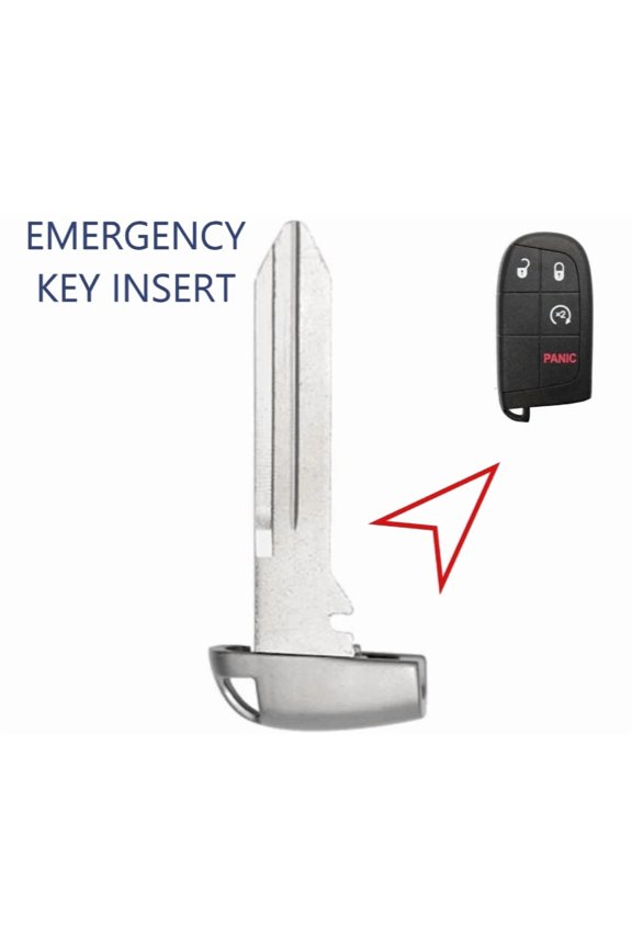 Y172 Chrysler Dodge Jeep Smart Key Emergency Key w/ Key Ring Slot