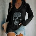 thumbnail image 1 of Halloween Y2K  Womens Rhinestone Skull Tank Tops Long Short Sleeve Summer V Neck Sleeveless Shirts, 1 of 4
