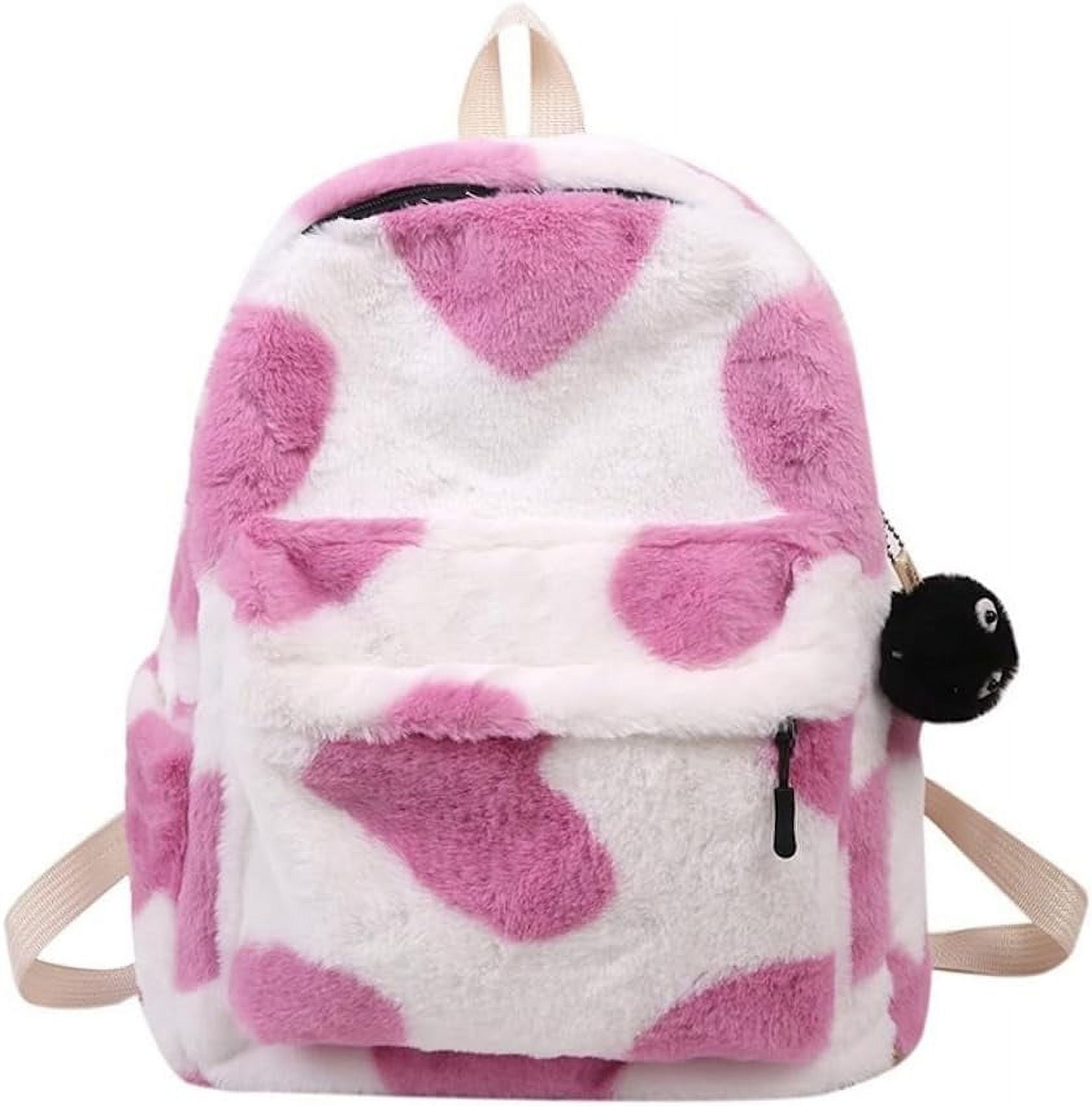 Y2K Aesthetic Backpack Love Heart Backpack with Plushies Plush Backpack ...