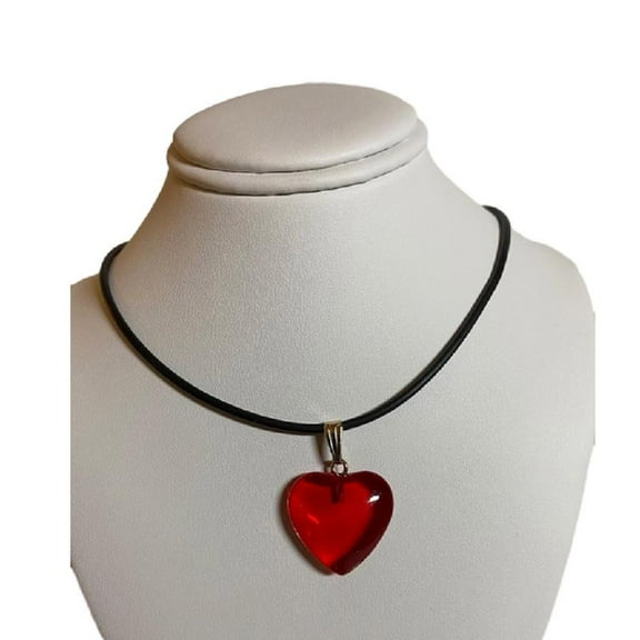 Y2K Aesthetic Heart Necklace Glaze Pendant Choker Beads Necklace Heart Choker