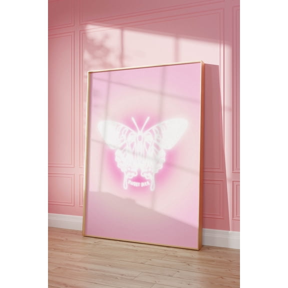 Y2K Aesthetic Poster Preppy Wall Art Aura Print Coquette Room Decor, Butterfly Wall Art Girly Fairycore Decor, Spiritual Wall Art Spa Decor Wall Art, Modern Wall Decor, 8x12 UNFRAMED