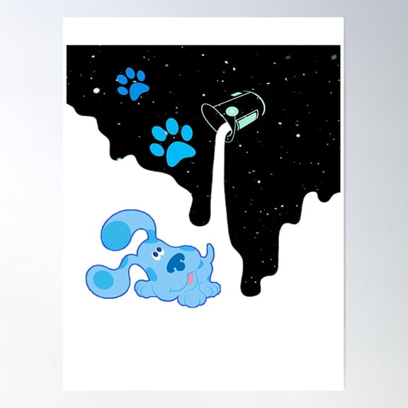 Y2K Aesthetics Blues Clues Painting Galaxy Poster Wall Art, Modern Wall Decor For Living Room Bedroom, 16x24 UNFRAMED