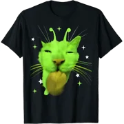 Y2K Alien Cat Meme UFO Retro Silly Cats Lover Vintage 90s T-Shirt, Vintage Birthday Gift