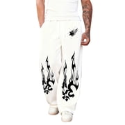 Y2K Baggy Trousers Drawstring Elasticated Casual Wide-Leg Trousers Unisex Gothic Print Streetwear Hip-Hop Style Pants S-3XL