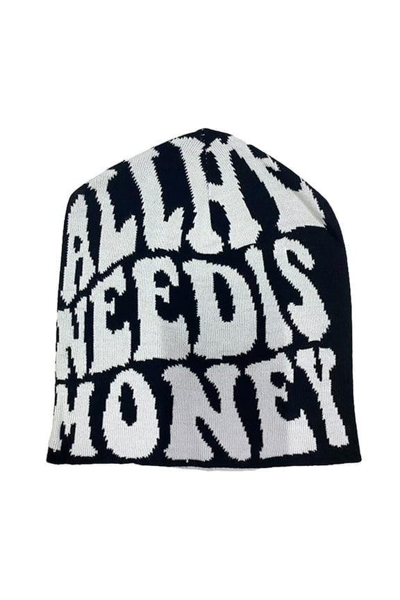 Y2K BeaniesNeed Is Money Grunge Beanie Knit Beanie Hat Skullies Beanie Slouchy Beanie Women Skull Cap Graphic Beanie