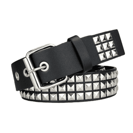 SUOSDEY Black Studded Belt,Y2K Silver Metal Grommet Belt for