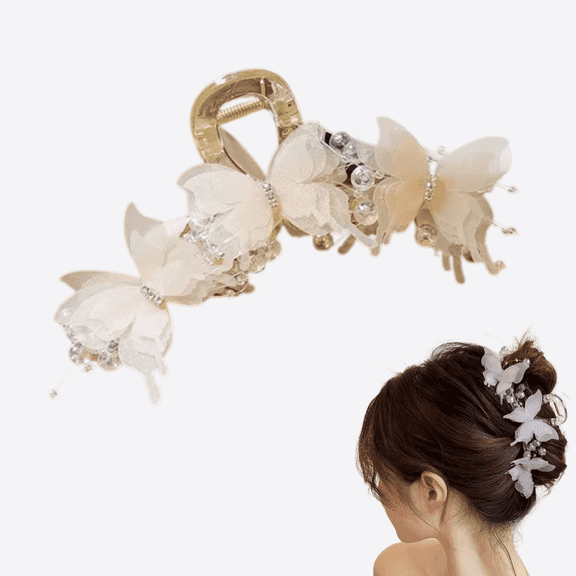 Y2K Butterfly Hair Claw Clip for Women – Cute Aesthetic Hair Accessory for Thick, Thin, Curly, or Straight Hair, Elegant Hair Accessories, Large Strong Hold Claw for Girls, Soft Girl, Party Looks